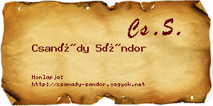 Csanády Sándor névjegykártya