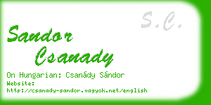 sandor csanady business card