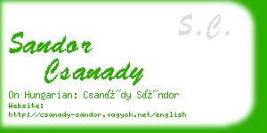 sandor csanady business card